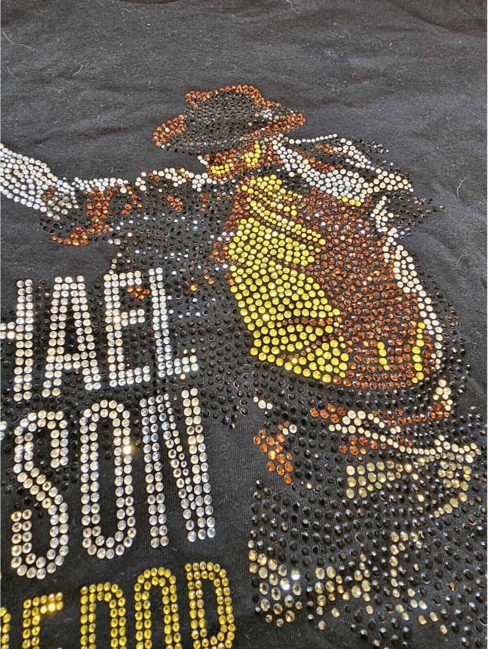 NWOT Michael Jackson King Of Pip T-Shirt W/ Rhinestones Large. See Measurements - Picture 3 of 6